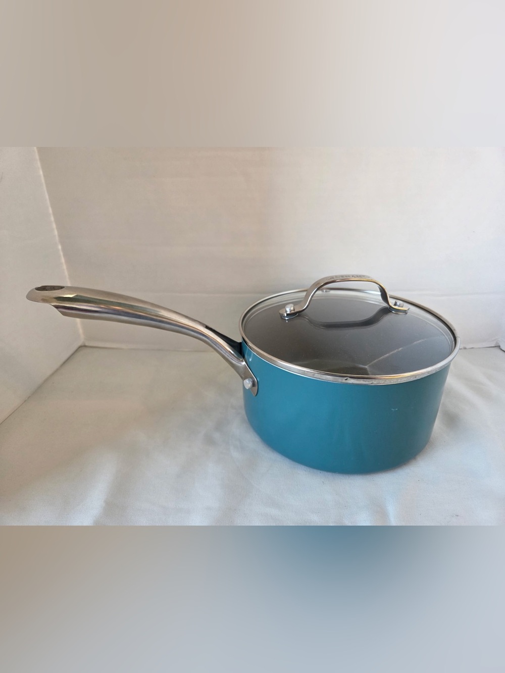 Blue Gotham Steel Sauce Pan Pot And Lid